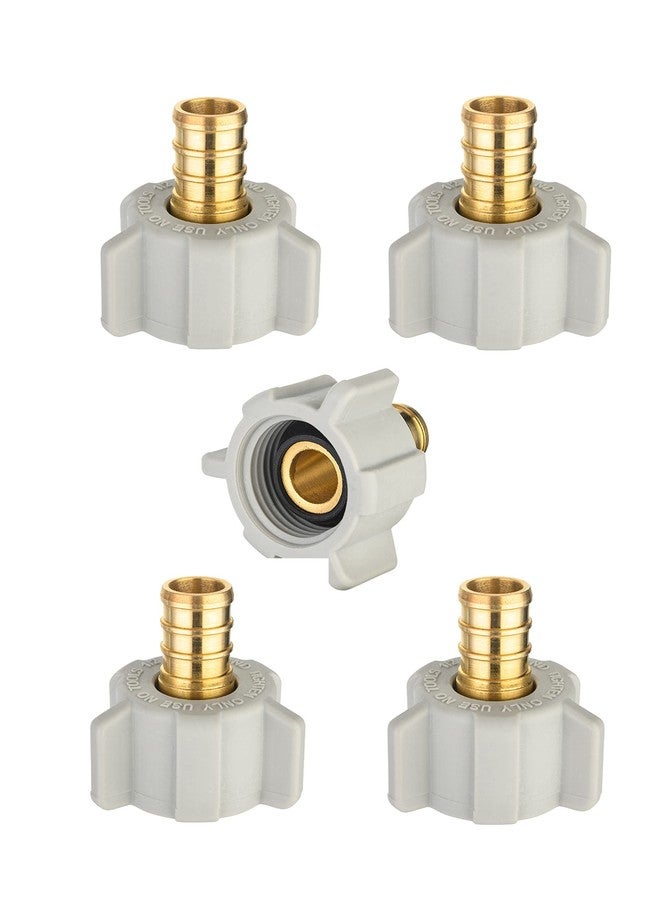EFIELD (Pack of 5) EFIELD Pex 3/4" Pex x 1/2" Female NPT Swivel Adapter Barb Crimp Brass Fittings, ASTM F1807 (5),(PEX1807379-5PCS) - Image 1
